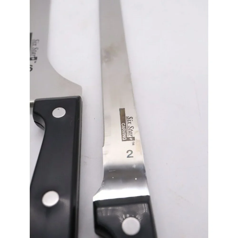 4 Ronco Six Star‎ Carving Knives - 2 Carving 6 Saw 12 Carving Fork SS Full Tang